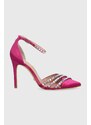 Guess pantofi cu toc GADELLA culoarea roz, FL6GDL SAT08