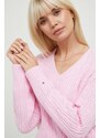 Tommy Hilfiger pulover din amestec de lana femei, culoarea roz