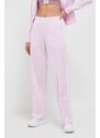 adidas Originals pantaloni de trening culoarea roz, cu imprimeu