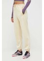 adidas by Stella McCartney pantaloni de trening culoarea galben, neted
