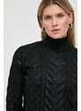 Guess pulover din amestec de lana femei, culoarea negru, cu turtleneck