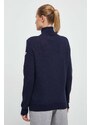 Rossignol pulover de lana femei, culoarea albastru marin, cu turtleneck