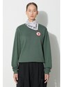 Fjallraven hanorac de bumbac 1960 Logo Badge Sweater femei, culoarea verde, cu imprimeu F87230