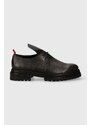 424 pantofi de piele bărbați, culoarea negru, 35424Q05T 236573