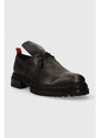 424 pantofi de piele bărbați, culoarea negru, 35424Q05T 236573