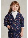 Polo Ralph Lauren bluza copii culoarea albastru marin, cu glugă, modelator
