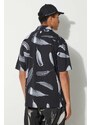 Marcelo Burlon cămașă din bumbac Aop Wind Feather Hawaii bărbați, culoarea negru, relaxed