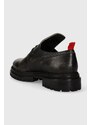 424 pantofi de piele bărbați, culoarea negru, 35424Q05T 236573