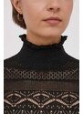 Polo Ralph Lauren pulover femei, culoarea negru, light, cu turtleneck