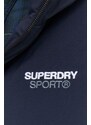 Superdry camasa din bumbac barbati, culoarea albastru marin, cu guler clasic, regular