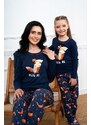 Italian Fashion Pijamale fete Wasilla albastră cu vulpe