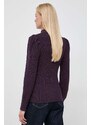Morgan pulover femei, culoarea violet, cu turtleneck