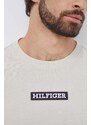 Tommy Hilfiger tricou bărbați, culoarea bej, cu imprimeu MW0MW33723