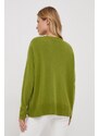 Sisley pulover de lana femei, culoarea verde, light