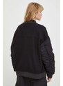 2NDDAY jacheta bomber din amestec de lana culoarea negru, de tranzitie, oversize