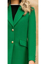 SENTIERRI Palton Carol verde din lana cu nasturi aurii