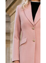 SENTIERRI Palton Carol roz din lana cu nasturi aurii