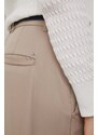Tommy Hilfiger pantaloni femei, culoarea bej, drept, high waist WW0WW40504