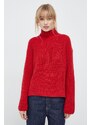 Marc O'Polo pulover de bumbac culoarea rosu, călduros, cu turtleneck