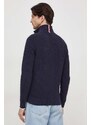 Tommy Hilfiger pulover de bumbac culoarea bleumarin, cu turtleneck MW0MW33510