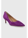 Lauren Ralph Lauren pantofi cu toc Adrienne culoarea violet 802756000000