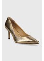Lauren Ralph Lauren stilettos de piele Lanette culoarea auriu 802926000000
