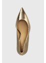 Lauren Ralph Lauren stilettos de piele Lanette culoarea auriu 802926000000