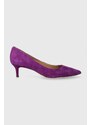 Lauren Ralph Lauren pantofi cu toc Adrienne culoarea violet 802756000000