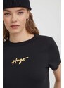 HUGO tricou din bumbac femei, culoarea negru 50508289