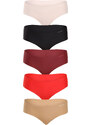 5PACK chiloți pentru femei Calvin Klein multicolor fără cusur (QD5148E-HW1) M