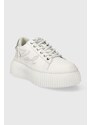 Karl Lagerfeld sneakers din piele KREEPER LO culoarea alb, KL42372A