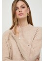 Morgan pulover din amestec de lana femei, culoarea bej, călduros