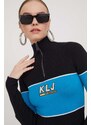 Karl Lagerfeld Jeans pulover femei, culoarea negru, cu turtleneck