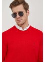 Tommy Hilfiger pulover de bumbac culoarea roșu, light MW0MW33511