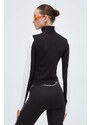 Karl Lagerfeld Jeans longsleeve femei, culoarea negru, cu turtleneck