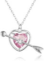 ArgintBoutique Lantisor din Argint 925 Pink Heart --Inima ROZ---ARG139E