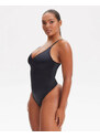 TalieDeViespe Body Modelator Tanga Elegant cu Bretele Ajustabile , Satin Negru / Black (MARIME: M)