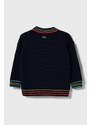 Lacoste pulover pentru copii din amestec de lana culoarea albastru marin, light