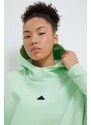 adidas bluză Z.N.E femei, culoarea verde, cu glugă, uni IS3905