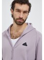 adidas bluză Z.N.E bărbați, culoarea violet, cu glugă, uni IN1847
