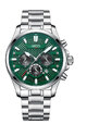 Ceas de mana barbatesc Nibosi Otel Analog Mecanism Quartz Argintiu Verde Indici luminosi