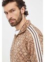 adidas Originals bluză bărbați, culoarea maro, cu model IS2925