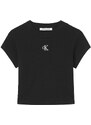 CALVIN KLEIN T-Shirt Ck Rib Cropped Slim Tee J20J218337 BEH ck black
