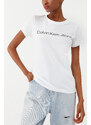 CALVIN KLEIN T-Shirt Core Instit Logo Slim Fit Tee J20J220253 YAF bright white