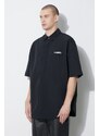 Marcelo Burlon cămașă Logo Nylon Over Shirt bărbați, culoarea negru, cu guler clasic, relaxed, CMGG005S24FAB0011001