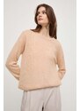 Patrizia Pepe pulover de lana femei, culoarea bej, light