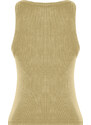 Trendyol Khaki Faded Effect Fitted Barbell Neck Ribbed Cotton Stretch Knit Undershirt