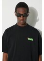 Marcelo Burlon tricou din bumbac Solsticio Over bărbați, culoarea negru, cu imprimeu, CMAA054S24JER0071050