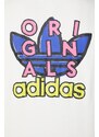 adidas Originals hanorac de bumbac bărbați, culoarea bej, cu glugă, cu imprimeu IS2916