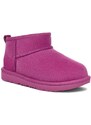 UGG cizme de zapada din piele intoarsa KIDS CLASSIC ULTRA MINI culoarea violet